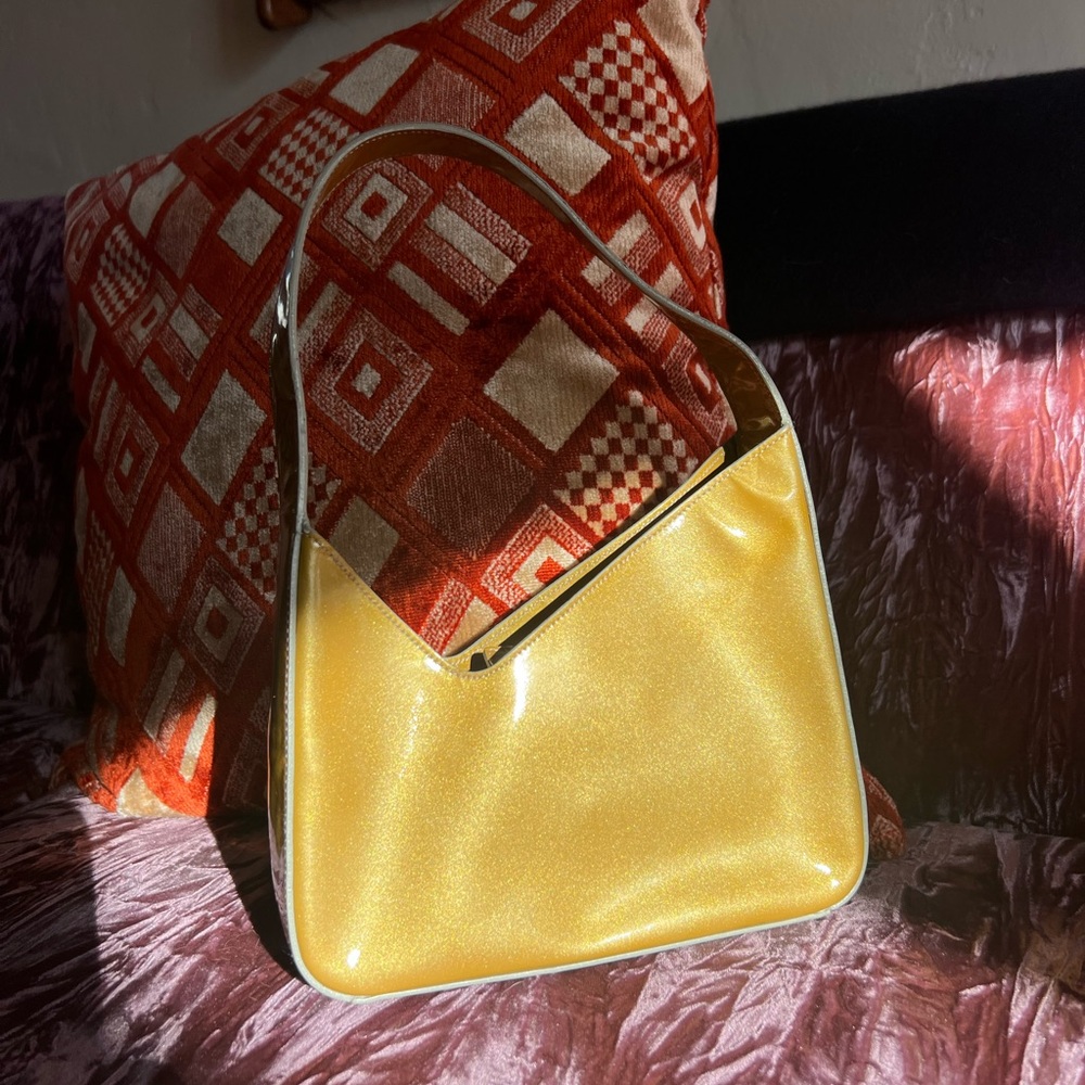 Prada Yellow Patent Leather Shoulder Bag - Picture 6 of 7